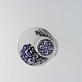 受注制作】アイヌ文様 ロックグラス 紫 - Fine Craft - 木工