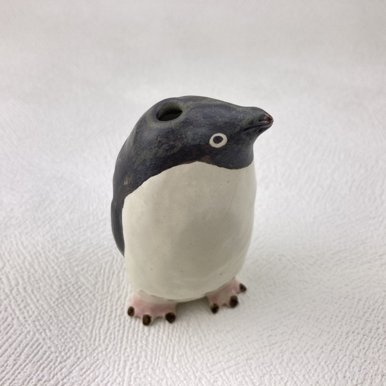 [美品]アデリーペンギン陶芸作家の工藤ちえ奈さんのペンギンの一輪挿し