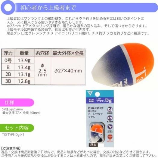 T.I.D TYPE-Dg どんぐりウキ 0号 13.9g 釣研 フカセ釣り ウキ