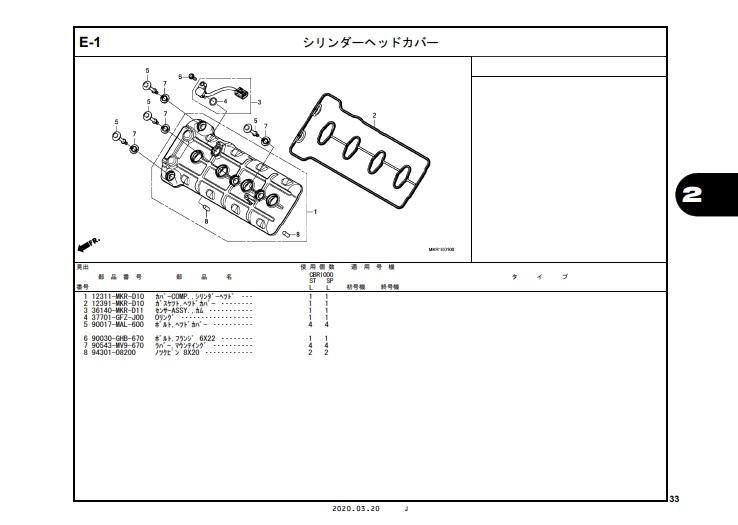 シリンダーCOMP. 部品番号