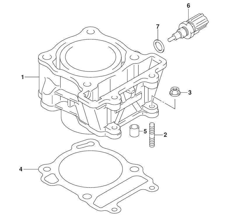 GSX-R125 18~ スズキ純正部品 FIG.107A (1-B-5) シリンダ GSX-R125 18~ スズキ純正部品 FIG.107A (1-B-5) シリンダ