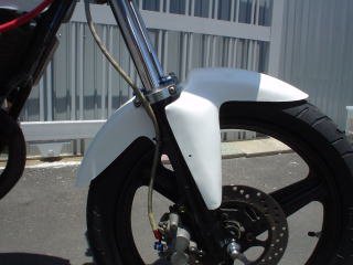 FRP Takezo 社外スタビ対応 フロントフェンダー倒立タイプ NS50F/R 在庫あります！ -  ミニバイクレースパーツ専門店「switch!」NSR50 NSRmini NSF100 GROM XR100 APE100 KSR CBR250R