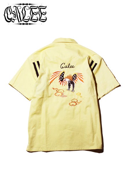 40%OFF SALE CALEE (キャリー) EAGLE EMBROIDERY S/S BOWLING SHIRT (S/S ボーリングシャツ)  Yellow - STORAGE STORE ストレイジストア 宮城県,仙台市,公式通販,セレクトショップ,通販