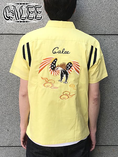 40%OFF SALE CALEE (キャリー) EAGLE EMBROIDERY S/S BOWLING SHIRT (S