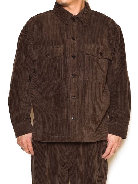 40% OFF SALE 【CALEE】 Corduroy over silhouette shirt jacket (コーデュロイ オーバーサイズ  シャツジャケット) Brown - STORAGE STORE ストレイジストア 宮城県,仙台市,公式通販,セレクトショップ,通販