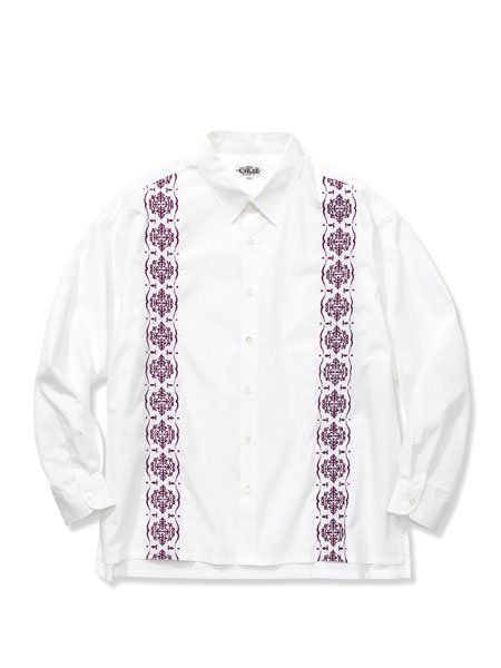 30% OFF SALE 【CALEE】 Cotton broad cloth guayabera shirt (L/S