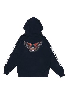 <img class='new_mark_img1' src='https://img.shop-pro.jp/img/new/icons1.gif' style='border:none;display:inline;margin:0px;padding:0px;width:auto;' />【PORKCHOP GARAGE SUPPLY】 B&S WING ZIP UP HOODIE (ジップパーカー) Navy