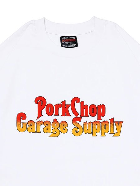 PORKCHOP GARAGE SUPPLY】 ROUNDED L/S TEE (ワイドシルエット プリント L/S Tシャツ) White -  STORAGE STORE ストレイジストア 宮城県,仙台市,公式通販,セレクトショップ,通販