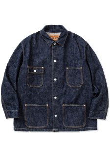<img class='new_mark_img1' src='https://img.shop-pro.jp/img/new/icons43.gif' style='border:none;display:inline;margin:0px;padding:0px;width:auto;' />【CALEE】 Vintage type denim coverall (デニムカバーオール) Ow Indigo Blue