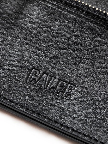 CALEE】 Studs leather flap half wallet (スタッズ レザー