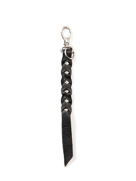 CALEE】 Studs & Embossing assort leather key ring -Type C