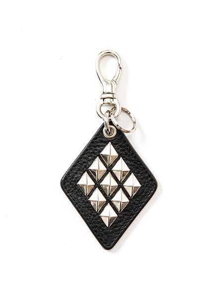 CALEE】 Studs & Embossing assort leather key ring -Type A