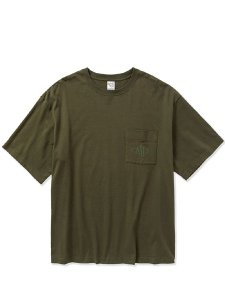 【CALEE】 Drop shoulder CALEE logo pocket t-shirt (ドロップショルダー S/S ポケットTシャツ) Olive
