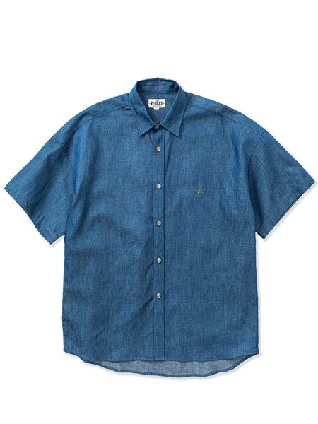 CALEE】 C/L Embroidery over silhouette S/S shirt (S/S オーバー