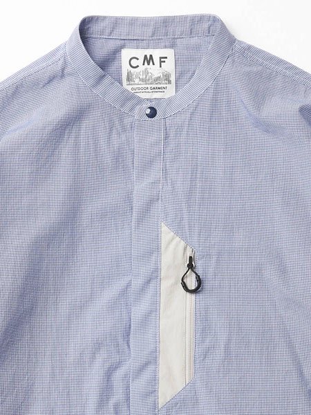 CMF OUTDOOR GARMENT 長袖バンドカラーシャツ ブルー/XL