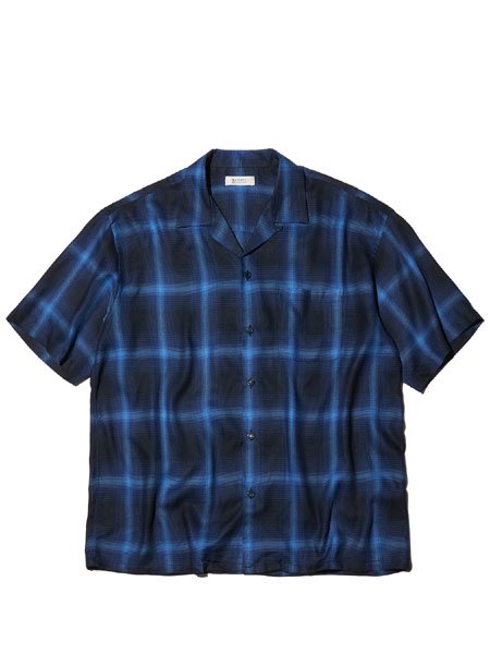 30% OFF SALE 【RADIALL】 EASY - OPEN COLLARED SHIRT S/S (S/S  オープンカラーオンブレチェックシャツ) Midnight Navy - STORAGE STORE ストレイジストア  宮城県,仙台市,公式通販,セレクトショップ,通販