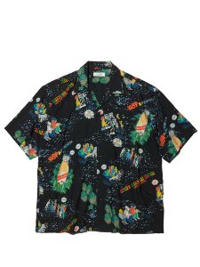 <img class='new_mark_img1' src='https://img.shop-pro.jp/img/new/icons1.gif' style='border:none;display:inline;margin:0px;padding:0px;width:auto;' />【RADIALL】 HOT DUB - OPEN COLLARED SHIRT S/S (S/S オープンカラー レーヨンアロハシャツ) Black