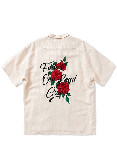 CALEE】 R/L FOL Embroidery S/S shirt (S/S オープンカラー シャツ
