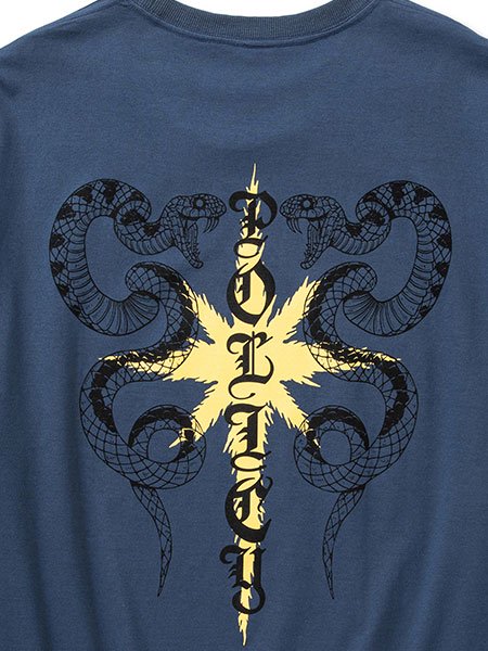 CALEE】 Drop shoulder countersign snake T-shirt (ドロップ
