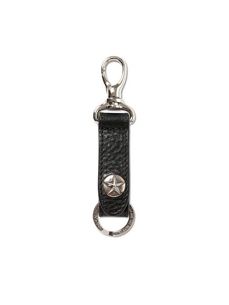 CALEE】 Silver star concho leather key ring (レザー キーリング 