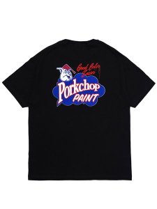<img class='new_mark_img1' src='https://img.shop-pro.jp/img/new/icons1.gif' style='border:none;display:inline;margin:0px;padding:0px;width:auto;' />【PORKCHOP GARAGE SUPPLY】 PORKCHOP PAINT TEE (S/S プリント Tシャツ) Black