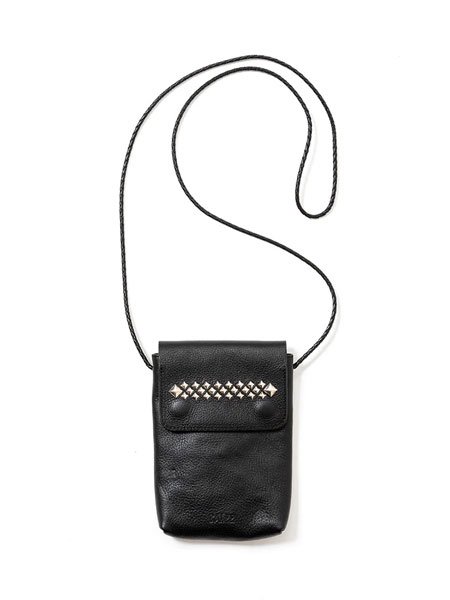 CALEE】 STUDS LEATHER SHOULDER POUCH (レザー ショルダーポーチ