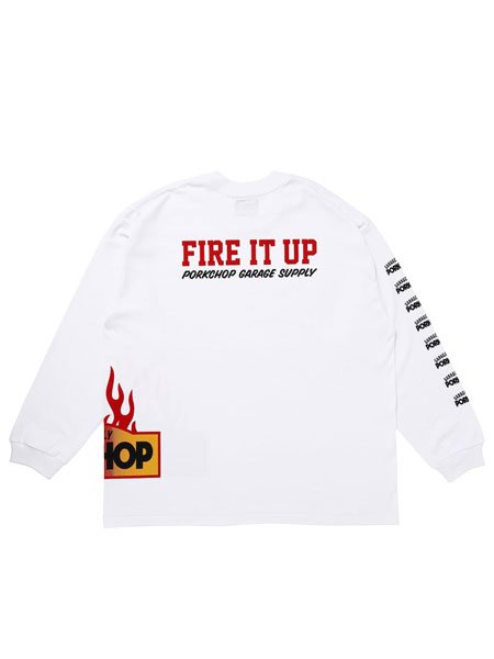 PORKCHOP GARAGE SUPPLY】 FIRE BLOCK MULTI L/S TEE (ワイド