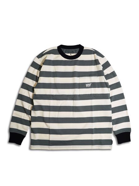 EVILACT】 BORDER POCKET LS (L/S ボーダー ポケットTシャツ) Gray-BD