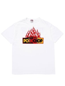<img class='new_mark_img1' src='https://img.shop-pro.jp/img/new/icons1.gif' style='border:none;display:inline;margin:0px;padding:0px;width:auto;' />【PORKCHOP GARAGE SUPPLY】 FIRE BLOCK POCKET TEE (S/S プリント ポケットTシャツ) White