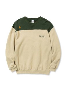 <img class='new_mark_img1' src='https://img.shop-pro.jp/img/new/icons43.gif' style='border:none;display:inline;margin:0px;padding:0px;width:auto;' />CALEE EMBROIDERY BICOLOR CREW NECK SW (롼ͥå å) OliveBeige