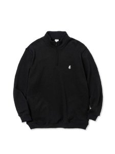 <img class='new_mark_img1' src='https://img.shop-pro.jp/img/new/icons1.gif' style='border:none;display:inline;margin:0px;padding:0px;width:auto;' />【CALEE】 EMBROIDERY STAND COLLAR HALF ZIP SW (ハーフジップ スウェット) Black
