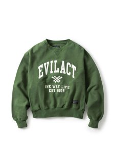 <img class='new_mark_img1' src='https://img.shop-pro.jp/img/new/icons43.gif' style='border:none;display:inline;margin:0px;padding:0px;width:auto;' />【EVILACT】 HEAVY CREW NECK (クルーネック スウェット) Green