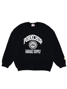 <img class='new_mark_img1' src='https://img.shop-pro.jp/img/new/icons43.gif' style='border:none;display:inline;margin:0px;padding:0px;width:auto;' />【PORKCHOP GARAGE SUPPLY】 2nd COLLEGE SWEAT (クルーネックスウェット) Black