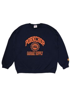 <img class='new_mark_img1' src='https://img.shop-pro.jp/img/new/icons43.gif' style='border:none;display:inline;margin:0px;padding:0px;width:auto;' />【PORKCHOP GARAGE SUPPLY】 2nd COLLEGE SWEAT (クルーネックスウェット) Navy