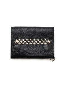 <img class='new_mark_img1' src='https://img.shop-pro.jp/img/new/icons43.gif' style='border:none;display:inline;margin:0px;padding:0px;width:auto;' />【CALEE】 STUDS LEATHER FLAP HALF WALLET (スタッズ レザーハーフウォレット) Black