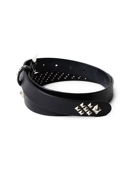 CALEE】 STUDS LEATHER NARROW BELT (スタッズ レザー ナローベルト