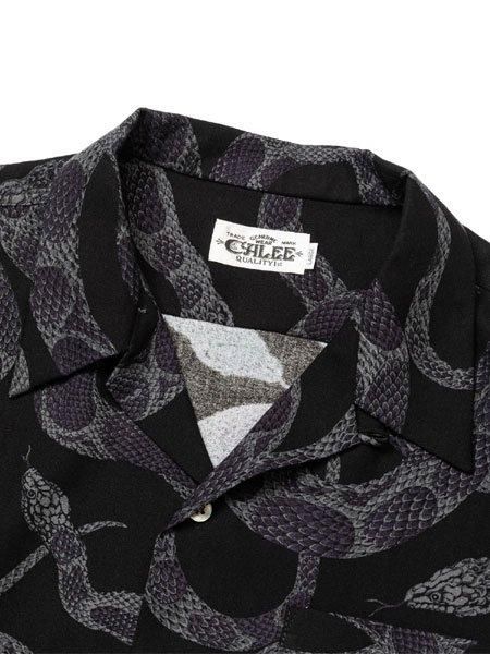 CALEE】オープンカラーシャツ（スネーク）