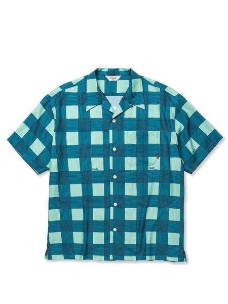 CALEE 】 RAYON CHECK OPEN COLLAR SH ( S/S レーヨンチェック オープンカラーシャツ ) Turquoise -  STORAGE STORE ストレイジストア 宮城県,仙台市,公式通販,セレクトショップ,通販