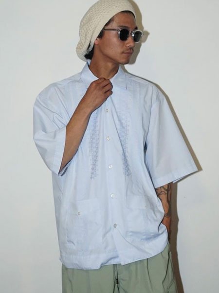 ラスト1点 【 Radiall 】 CUBA - OPEN Collared SHIRT S/S ( S/S キューバシャツ ) Blue - Storage STORE ストレイジストア 宮城県