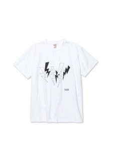 <img class='new_mark_img1' src='https://img.shop-pro.jp/img/new/icons1.gif' style='border:none;display:inline;margin:0px;padding:0px;width:auto;' /> CALEE  STRETCH THUNDER BOLT TEE ( S/S ȥå ץ T ) White