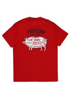<img class='new_mark_img1' src='https://img.shop-pro.jp/img/new/icons1.gif' style='border:none;display:inline;margin:0px;padding:0px;width:auto;' /> PORKCHOP GARAGE SUPPLY  PORK BACK TEE ( S/S ץ T ) Red