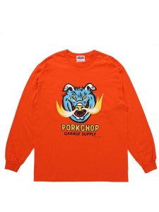 <img class='new_mark_img1' src='https://img.shop-pro.jp/img/new/icons1.gif' style='border:none;display:inline;margin:0px;padding:0px;width:auto;' /> PORKCHOP GARAGE SUPPLY  MASA SCULP L/S TEE A ( L/S ץ T ) Orange