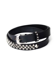 <img class='new_mark_img1' src='https://img.shop-pro.jp/img/new/icons1.gif' style='border:none;display:inline;margin:0px;padding:0px;width:auto;' /> CALEE  STUDS LEATHER NARROW BELT ( å 쥶 ʥ٥ ) Black