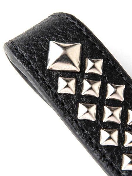 CALEE 】 STUDS LEATHER SNAP KEY RING ( スタッズ レザー