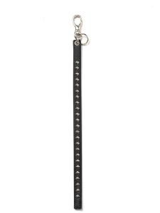 CALEE - STUDS LEATHER SHORT KEY RING (BLACK) / スタッズ