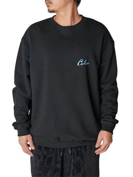 CALEE 】 SYNDICATE RETRO GIRL CREW NECK SW ＜NATURALLY PAINT