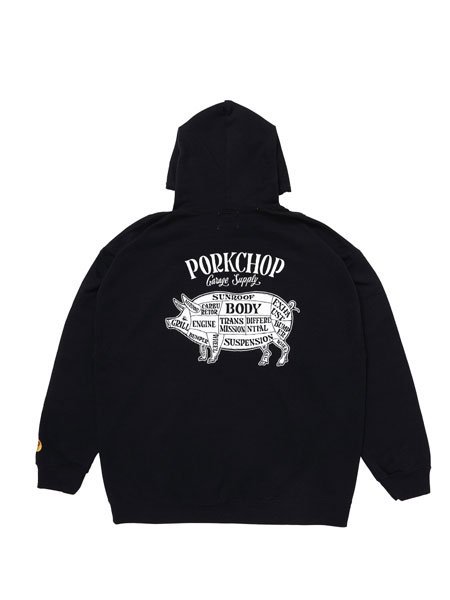 PORKCHOP GARAGE SUPPLY 】 PORK BACK HOODIE ( プルオーバー パーカー ) Black×White -  STORAGE STORE ストレイジストア 宮城県,仙台市,公式通販,セレクトショップ,通販