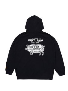 PORKCHOP GARAGE SUPPLY (ポークチョップ ガレージサプライ)<br> CALLI ほろ苦く SCRIPT HOODIE  <br>【パーカー】【インタープレイ