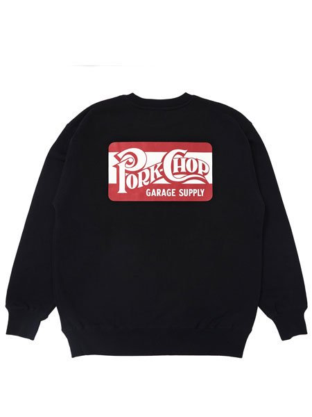 【 PORKCHOP GARAGE SUPPLY 】 SQUARE LOGO SWEAT ( クルーネック スウェット ) Black -  STORAGE STORE ストレイジストア 宮城県,仙台市,公式通販,セレクトショップ,通販