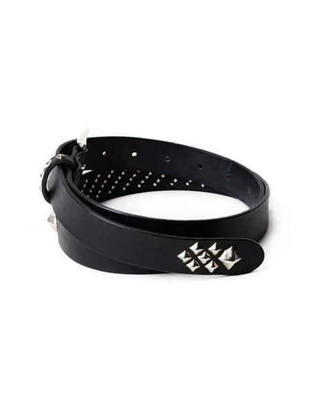 CALEE 】 STUDS LEATHER NARROW BELT ＜TYPE A＞ ( スタッズ